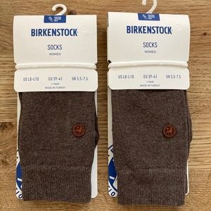 2 pairs Birkenstock socks cotton sole L8-10 Brown